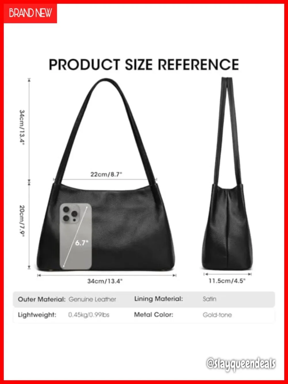 Genuine Leather Hobo Bag for Women | Top Grain Cowhide Soft Shoulder Purse with